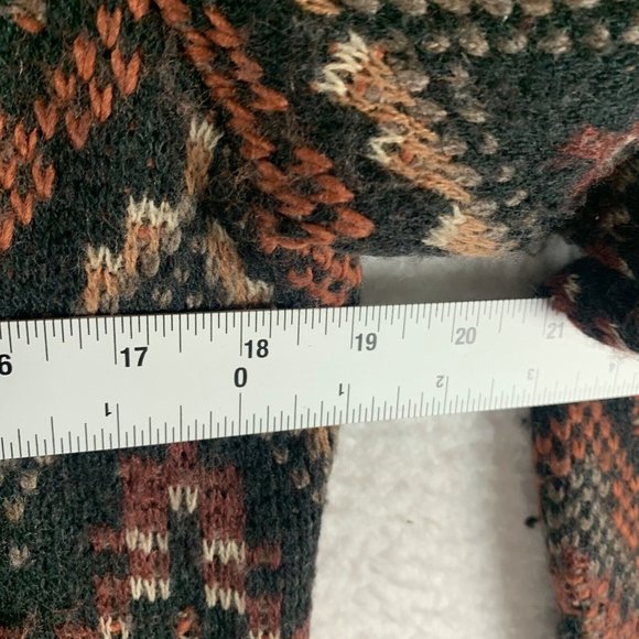Lucky Brand Sweater Women's Small Brown Aztec Ikat Knit Open Front Cardigan 7286 - Picture 4 of 6
